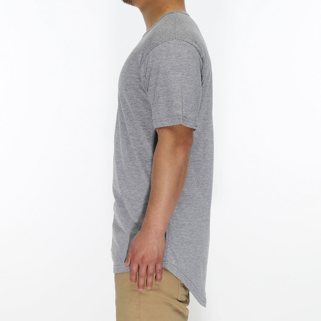 New Star Drop Tail Tee - Heather Grey