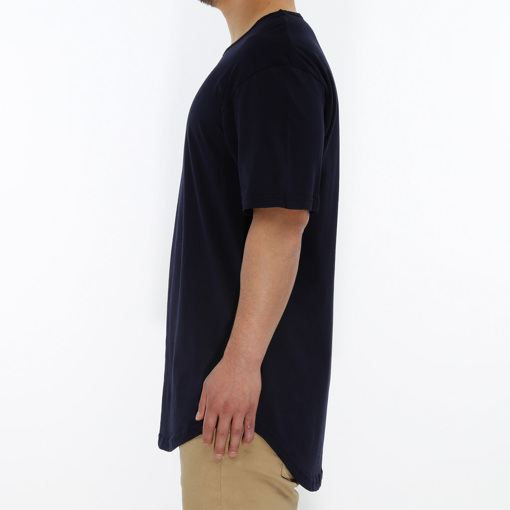 New Star Drop Tail Tee - Navy