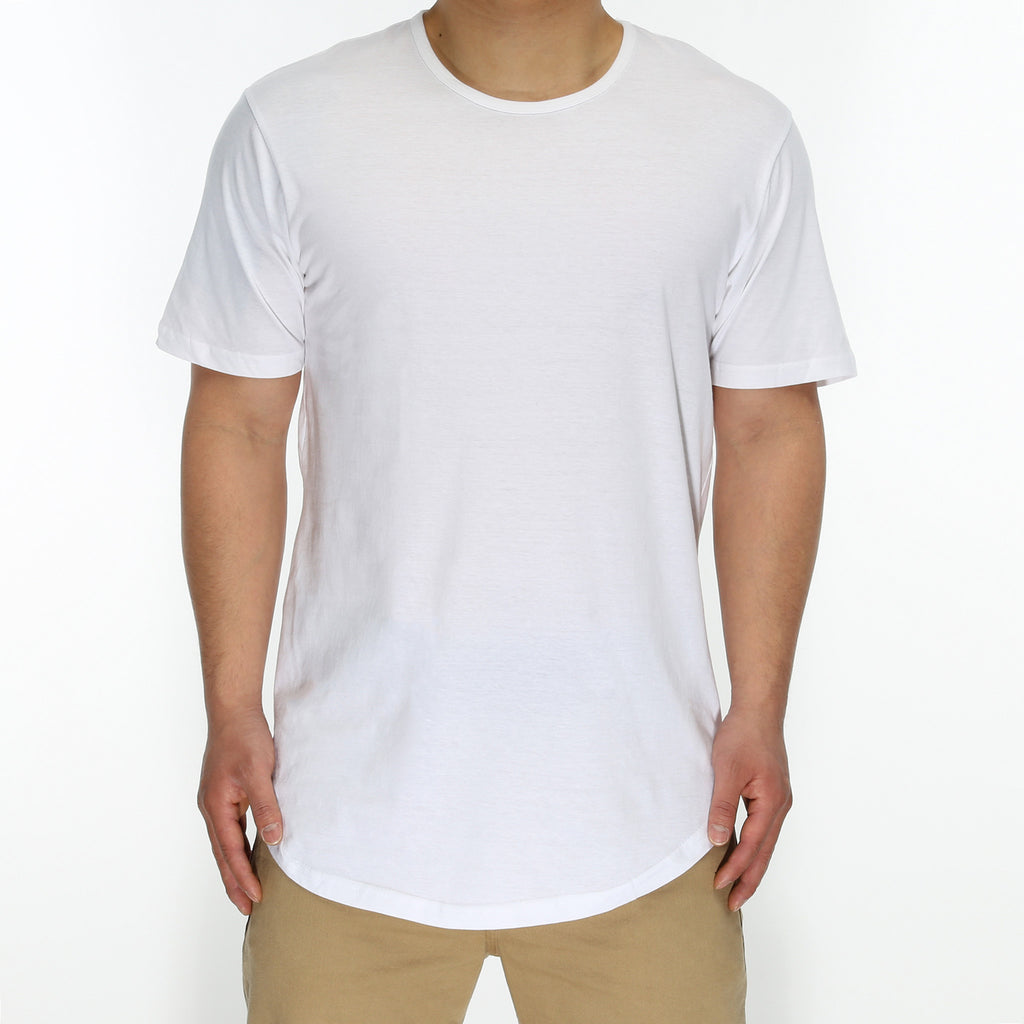 New Star Drop Tail Tee - White