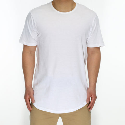 New Star Drop Tail Tee - White