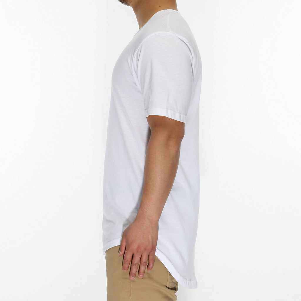 New Star Drop Tail Tee - White
