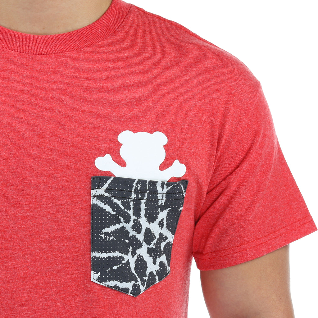 Grizzly Cement Pocket Tee - Heather Red