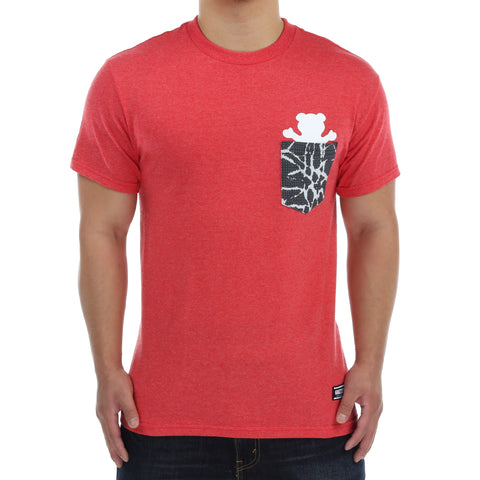 Grizzly Cement Pocket Tee - Heather Red