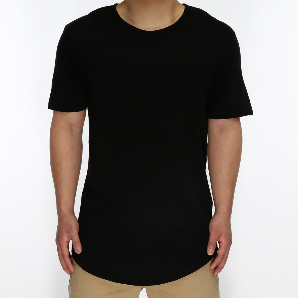 New Star Drop Tail Tee - Black