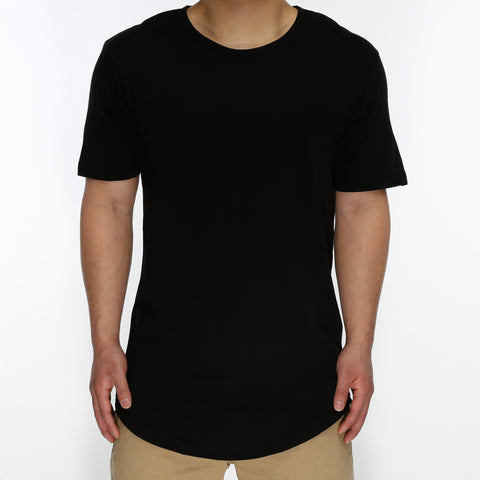 New Star Drop Tail Tee - Black