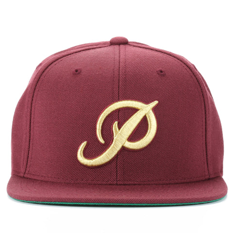Primitive Classic P Snapback Gold P - Burgundy
