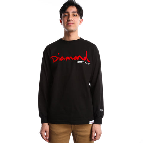Diamond OG Script L/S Tee - Black
