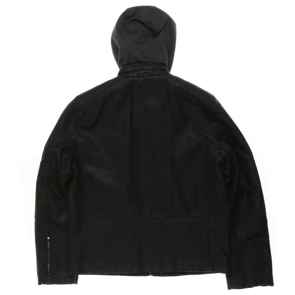 Levi's Faux Leather Hooded Jacket - Black