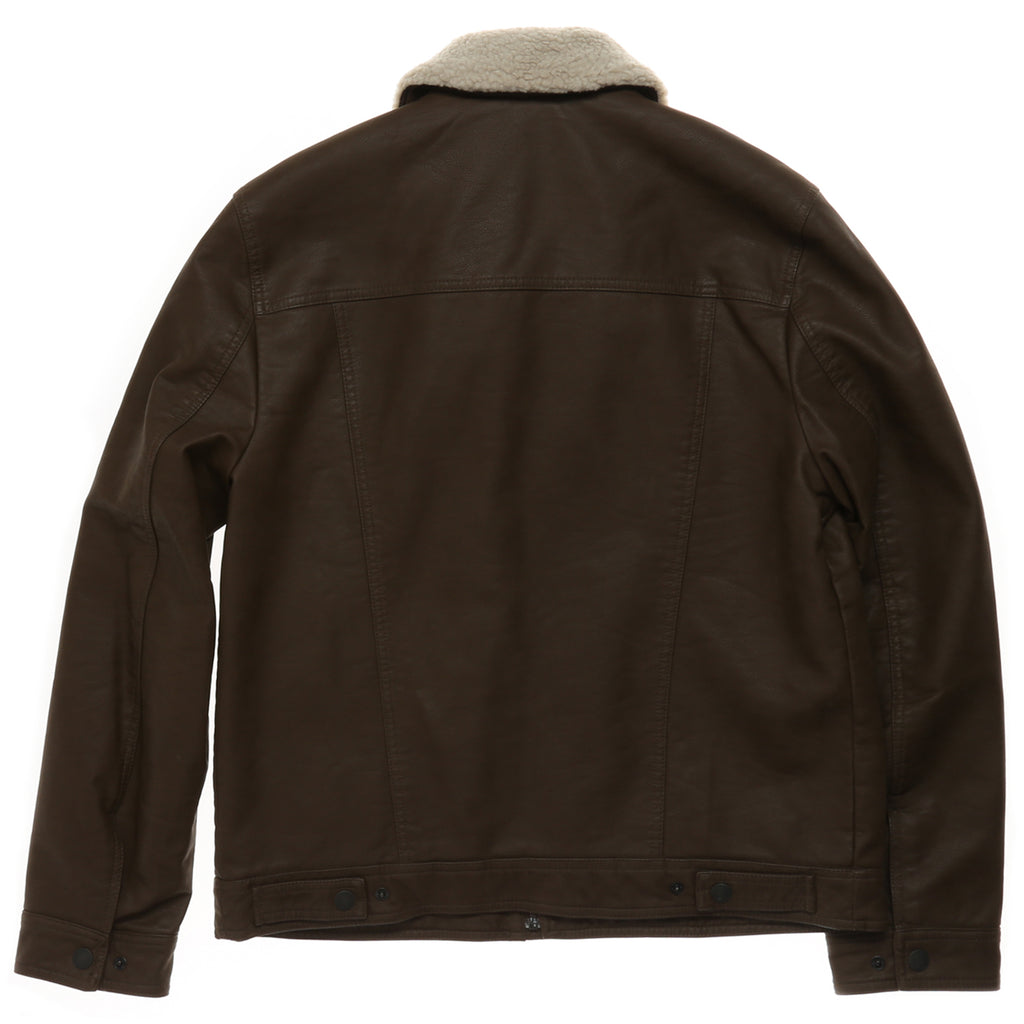 Levi's Faux Leather Sherpa Collar Trucker - Earth