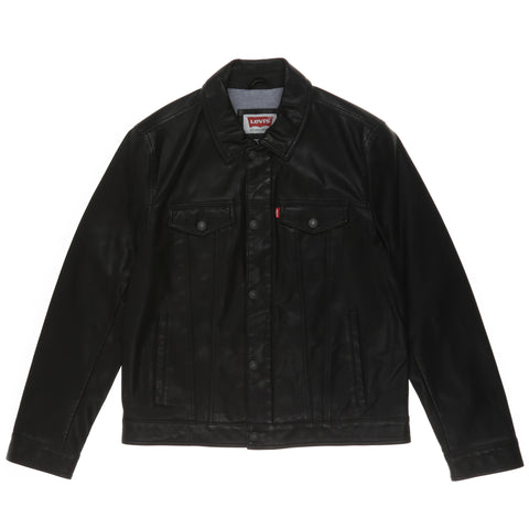 Levi's Faux Leather Trucker Jacket - Black
