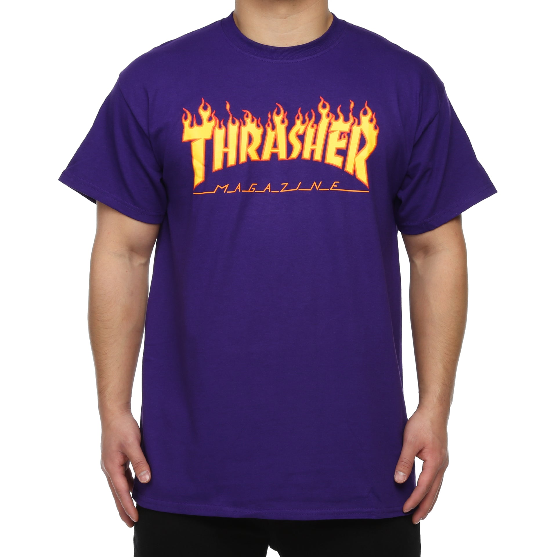 Thrasher Flame Logo Tee Purple
