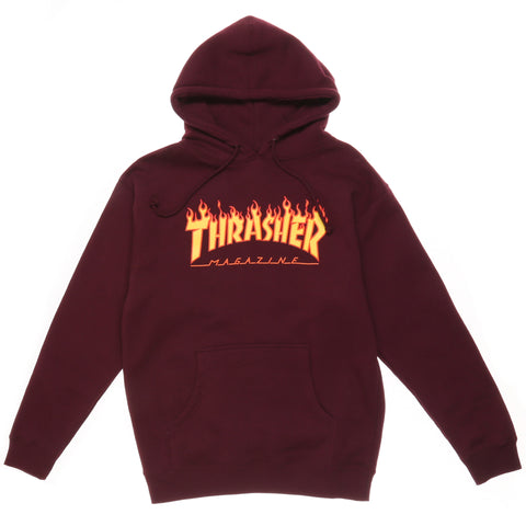 Thrasher Flame Logo Hoodie - Maroon