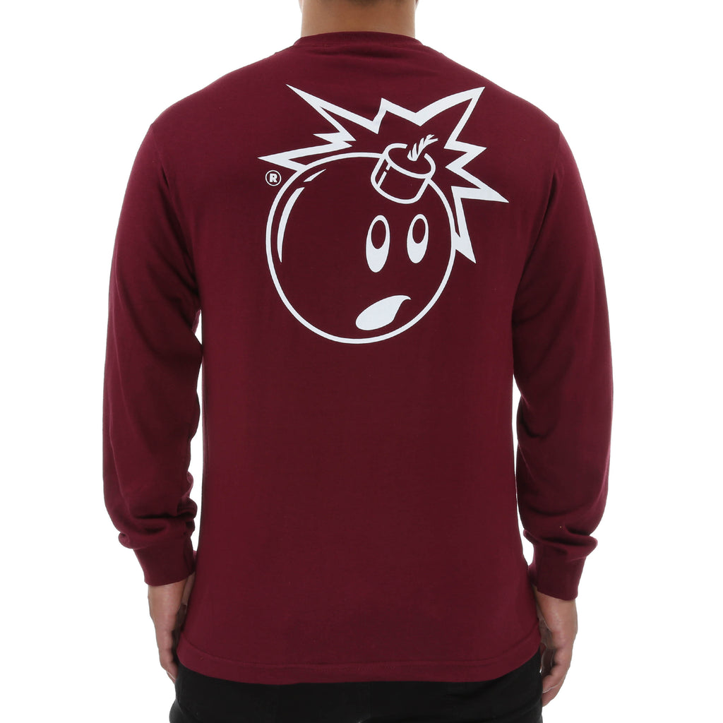 The Hundreds Forever Simple Adam L/S Tee - Burgundy