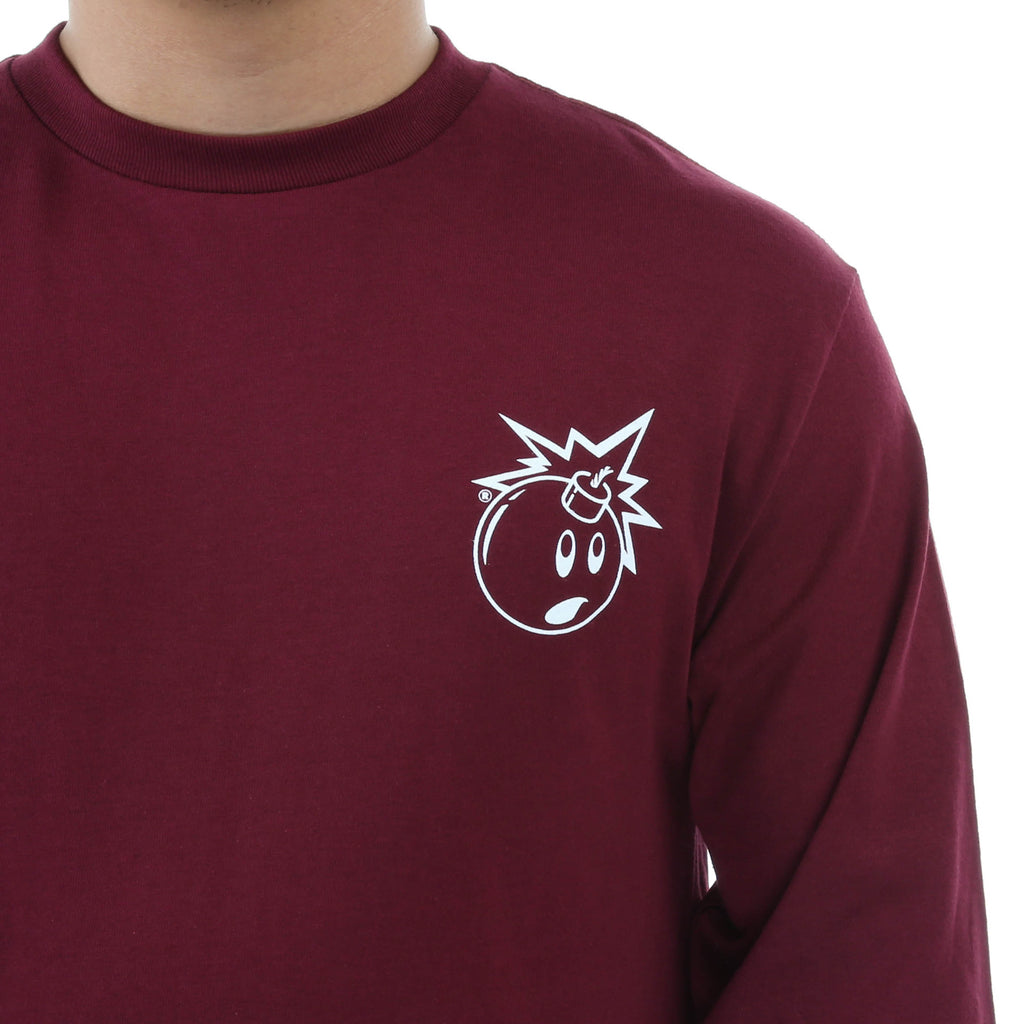 The Hundreds Forever Simple Adam L/S Tee - Burgundy