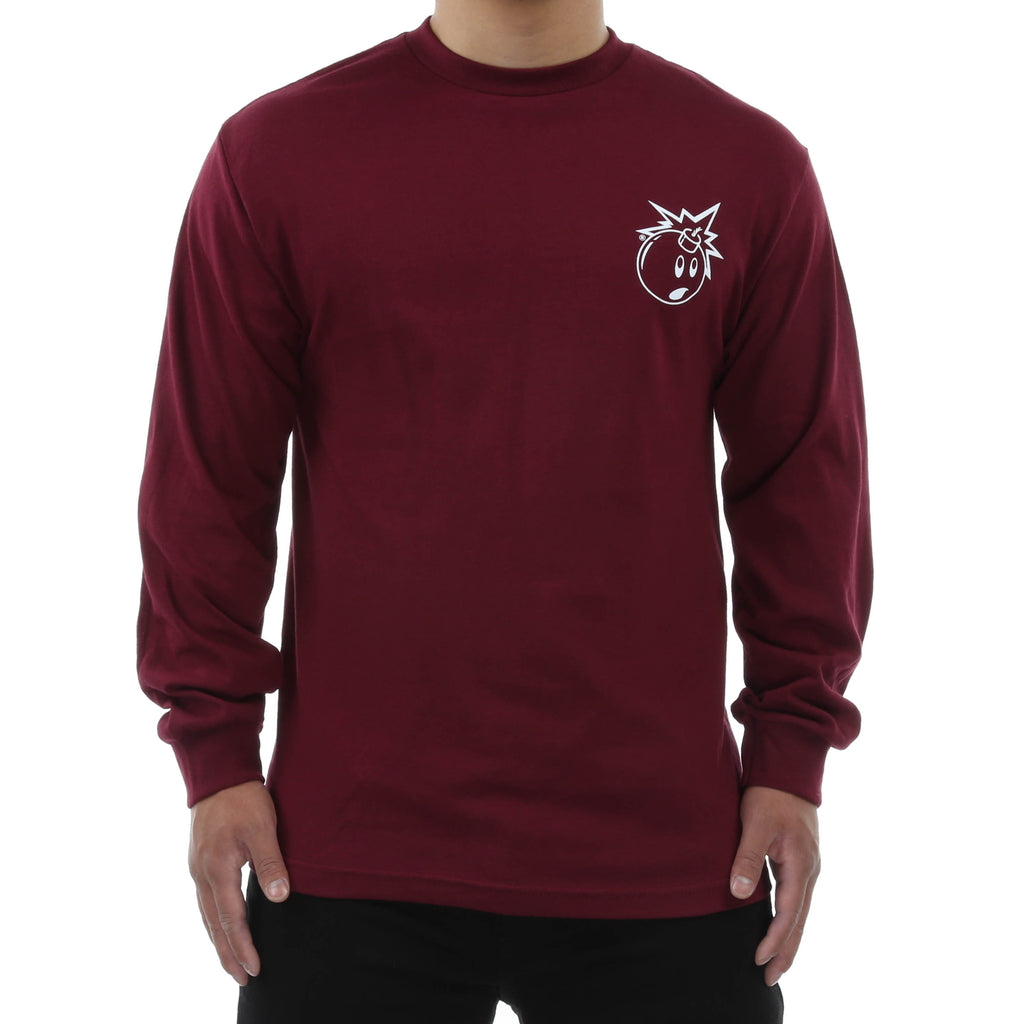 The Hundreds Forever Simple Adam L/S Tee - Burgundy