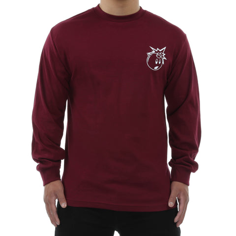 The Hundreds Forever Simple Adam L/S Tee - Burgundy