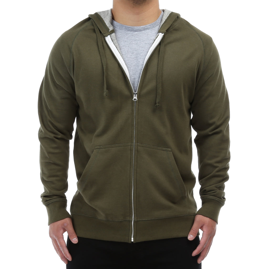 New Star French Terry Zip Up Hoodie - Olive
