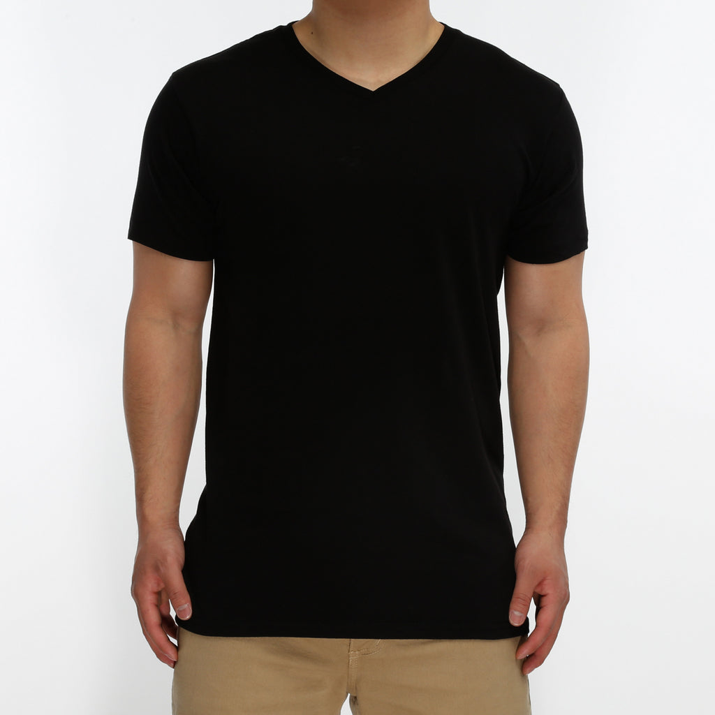 New Star Ultra Soft S/S V-Neck Tee - Black