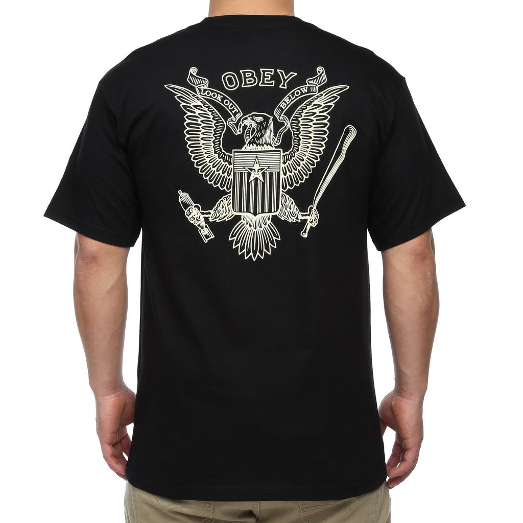 Obey Look Out Below Tee - Black