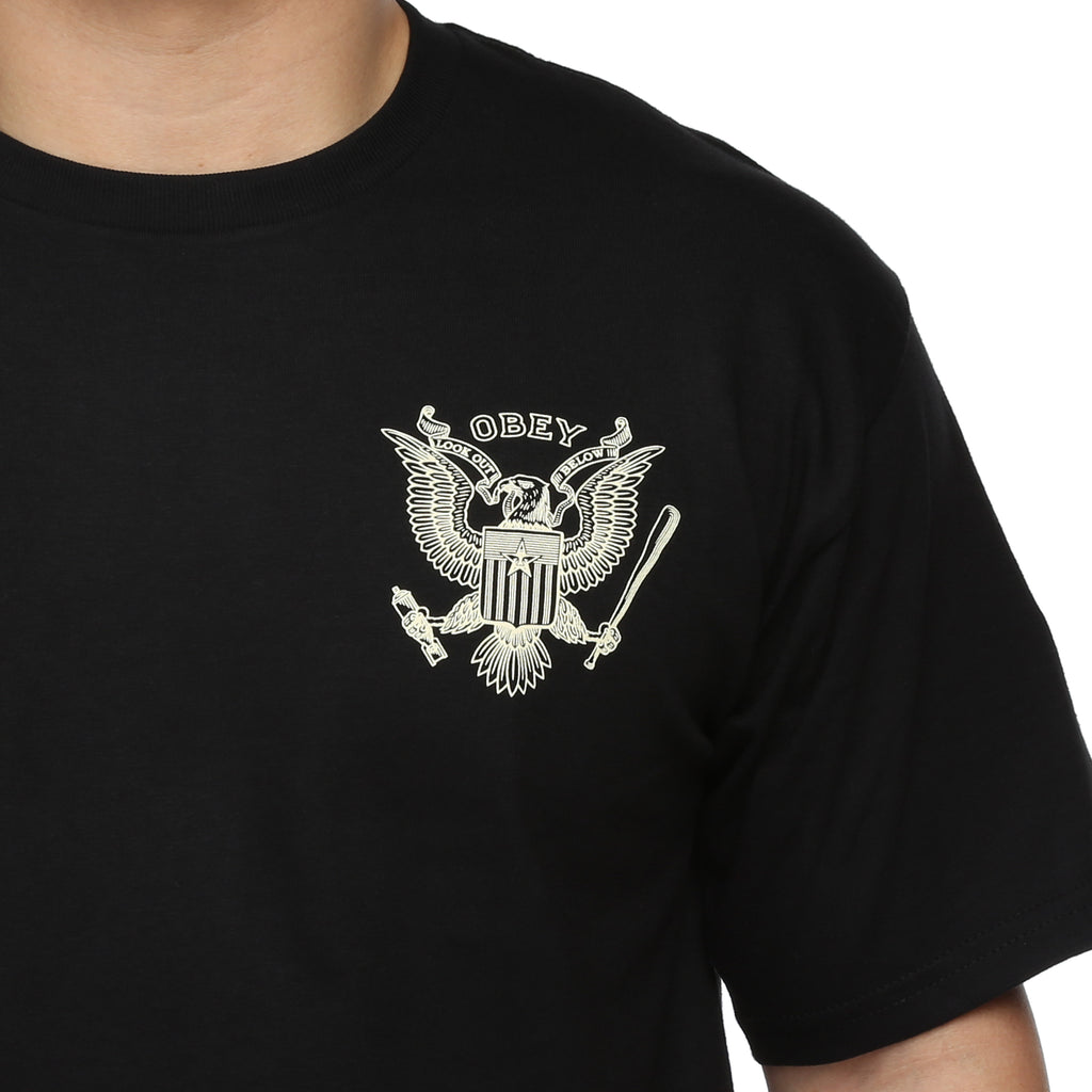 Obey Look Out Below Tee - Black