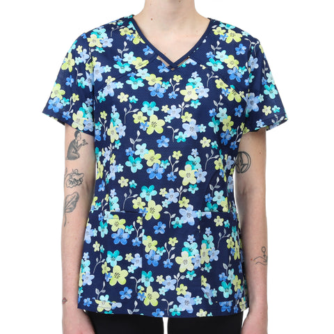 Cherokee Runway Scrub Top - Meadow Magic