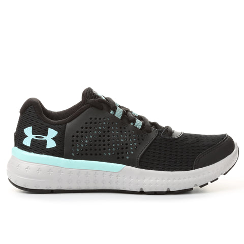 Under Armour Women's Micro G Fuel Running Shoes- Black/Glacier Grey/Blue Infinity