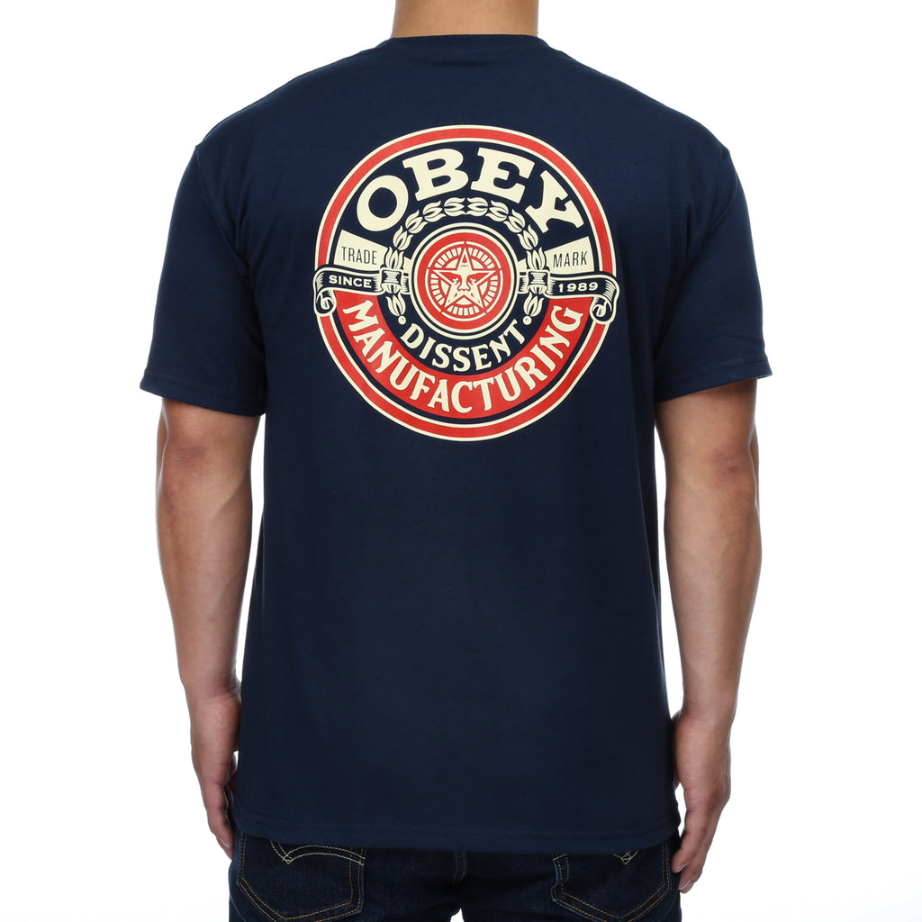 Obey Dissent MFG Wreath Tee - Navy