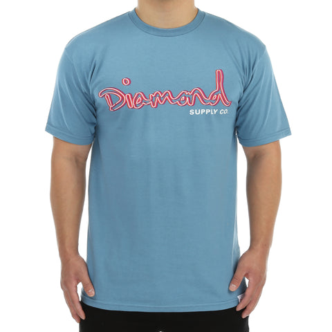 Diamond Neon OG Script Tee - Slate