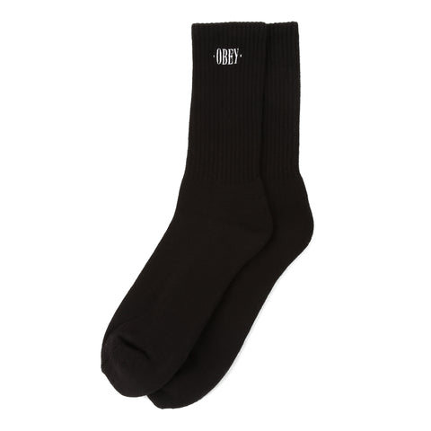 Obey New Times Embroidery Sock - Black