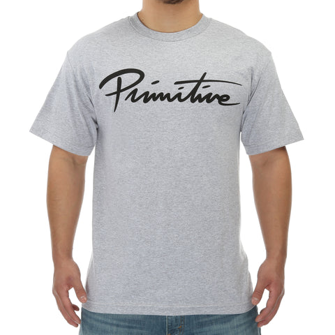 Primitive Nuevo Script Tee - Athletic Heather