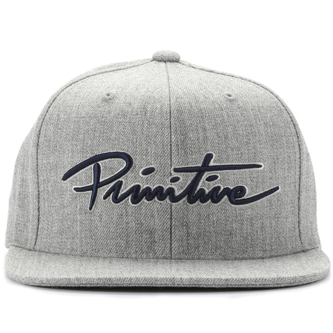 Primitive Nuevo Script Snapback - Athletic Grey