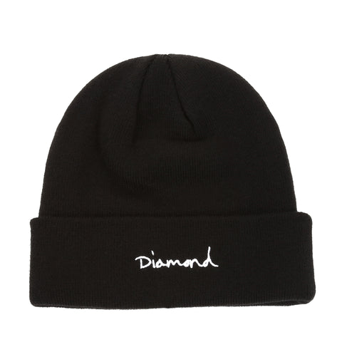 Diamond OG Script Beanie - Black
