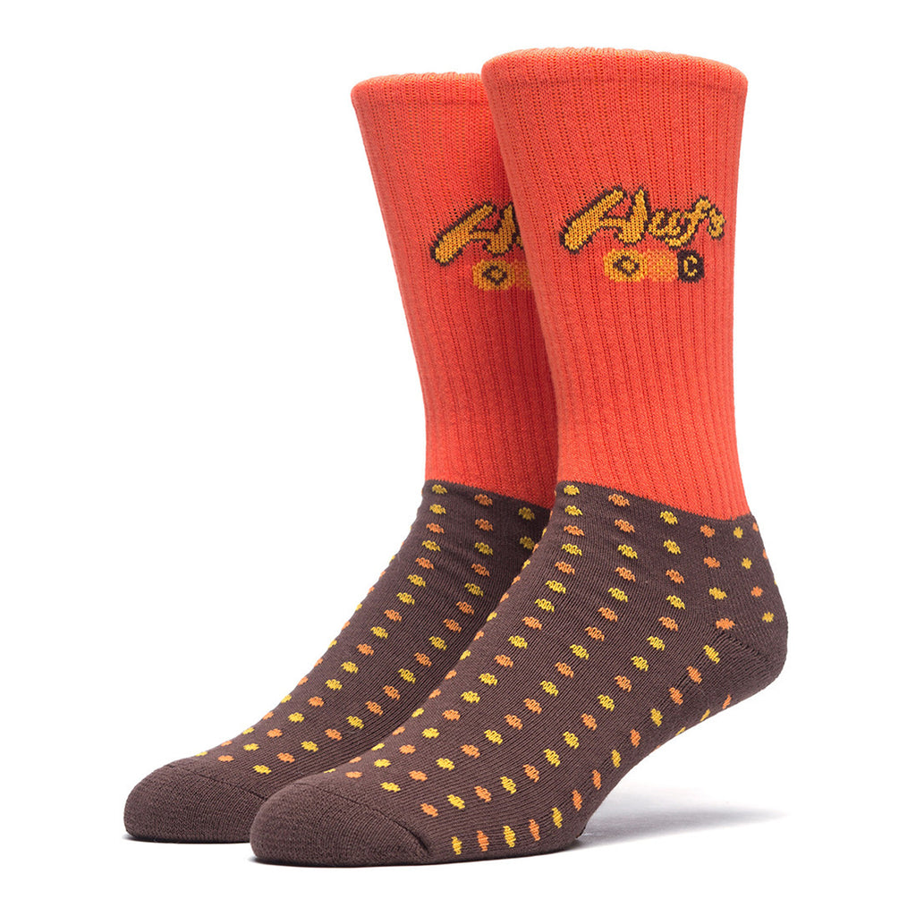 Huf Pieces of Shit Crew Sock - Orange/Brown