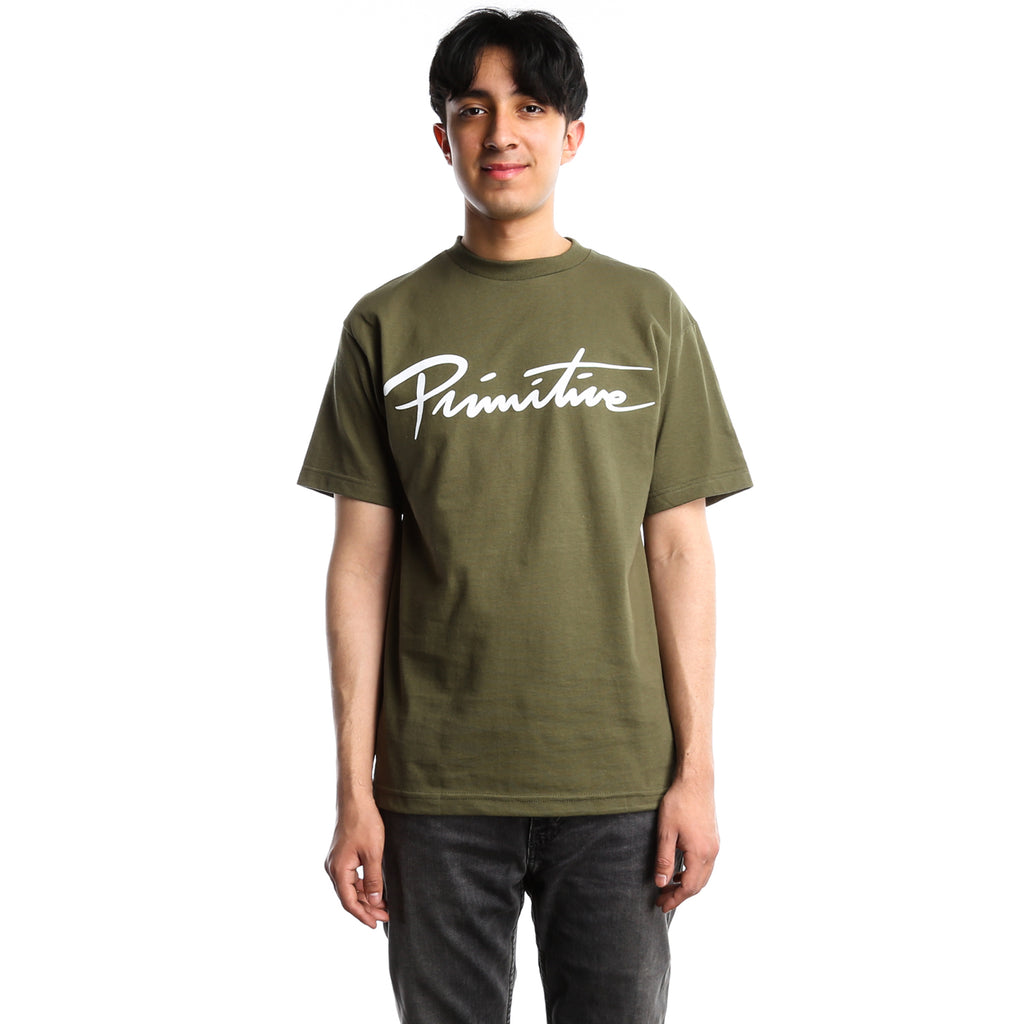 Primitive Nuevo Script Core Tee - Olive