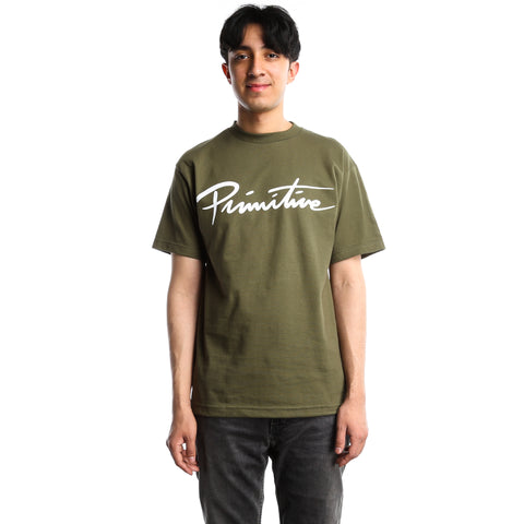 Primitive Nuevo Script Core Tee - Olive