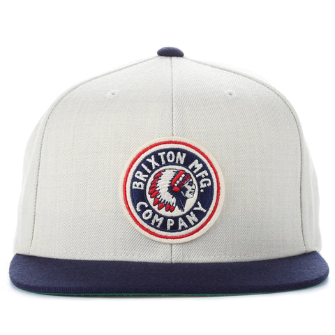 Brixton Rival Snapback - Cream/Navy