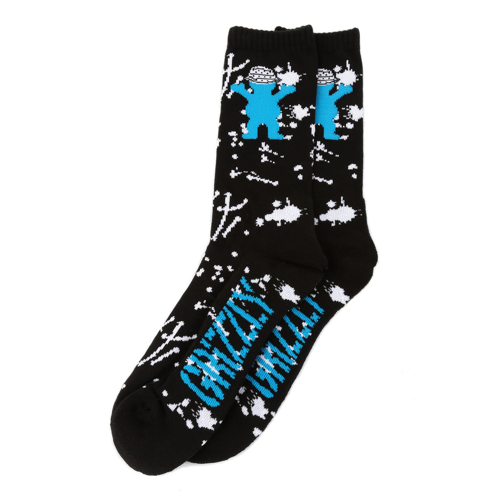 Grizzly Splatter Sock - Black