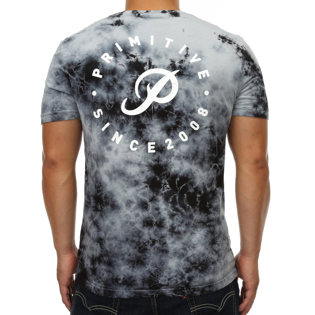 Primitive Orbit Tee - Tie Dye Charcoal