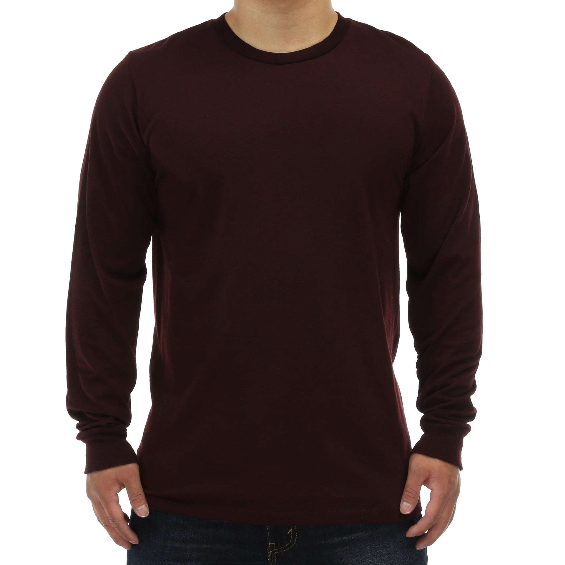 Burgundy long outlet sleeve t shirt