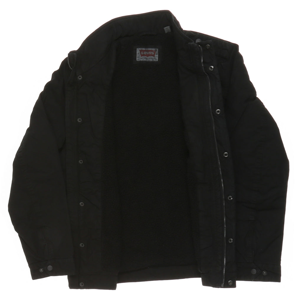 Levi's Washed Cotton Sherpa Lined Military Jacket - Black