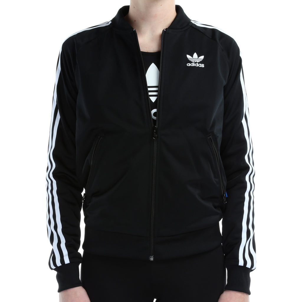 Adidas superstar black jacket womens store