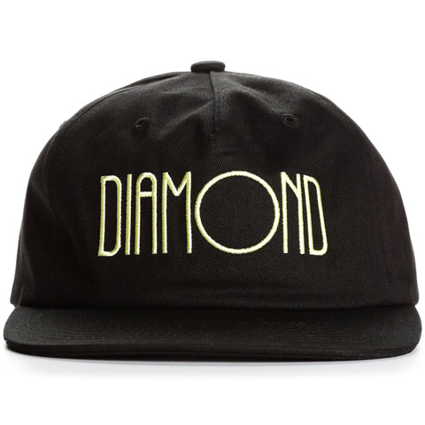 Diamond Deco Unconstructed Strapback - Black