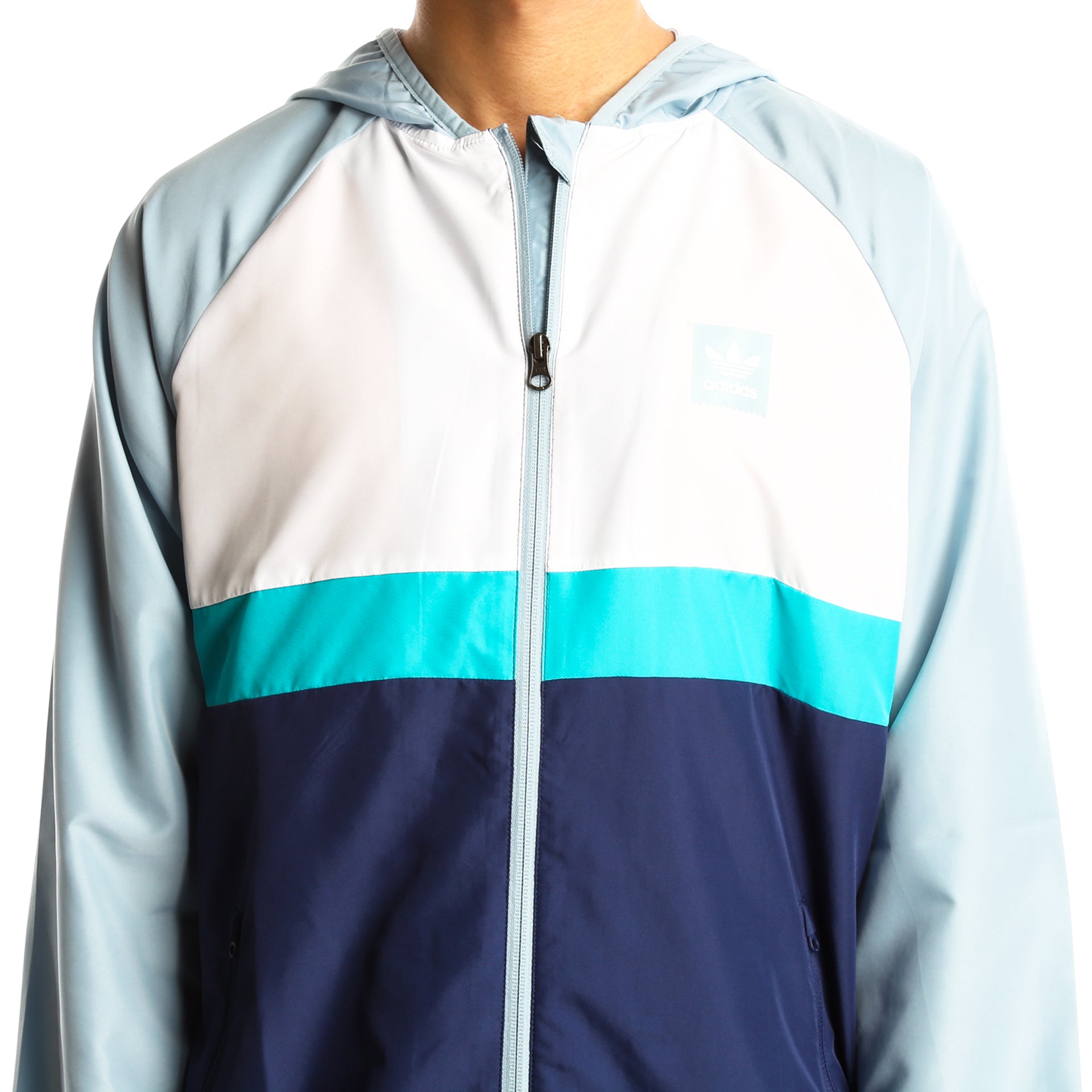 Adidas jacket teal and white Clearance
