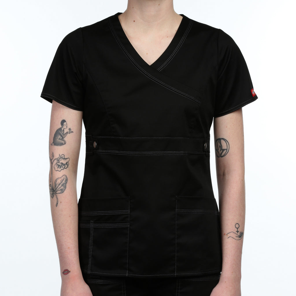 Dickies "Youtility" Jr. Fit Mock Wrap Top - Black