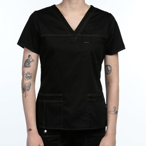 Dickies "Youtility" Jr. Fit V-Neck Top - Black
