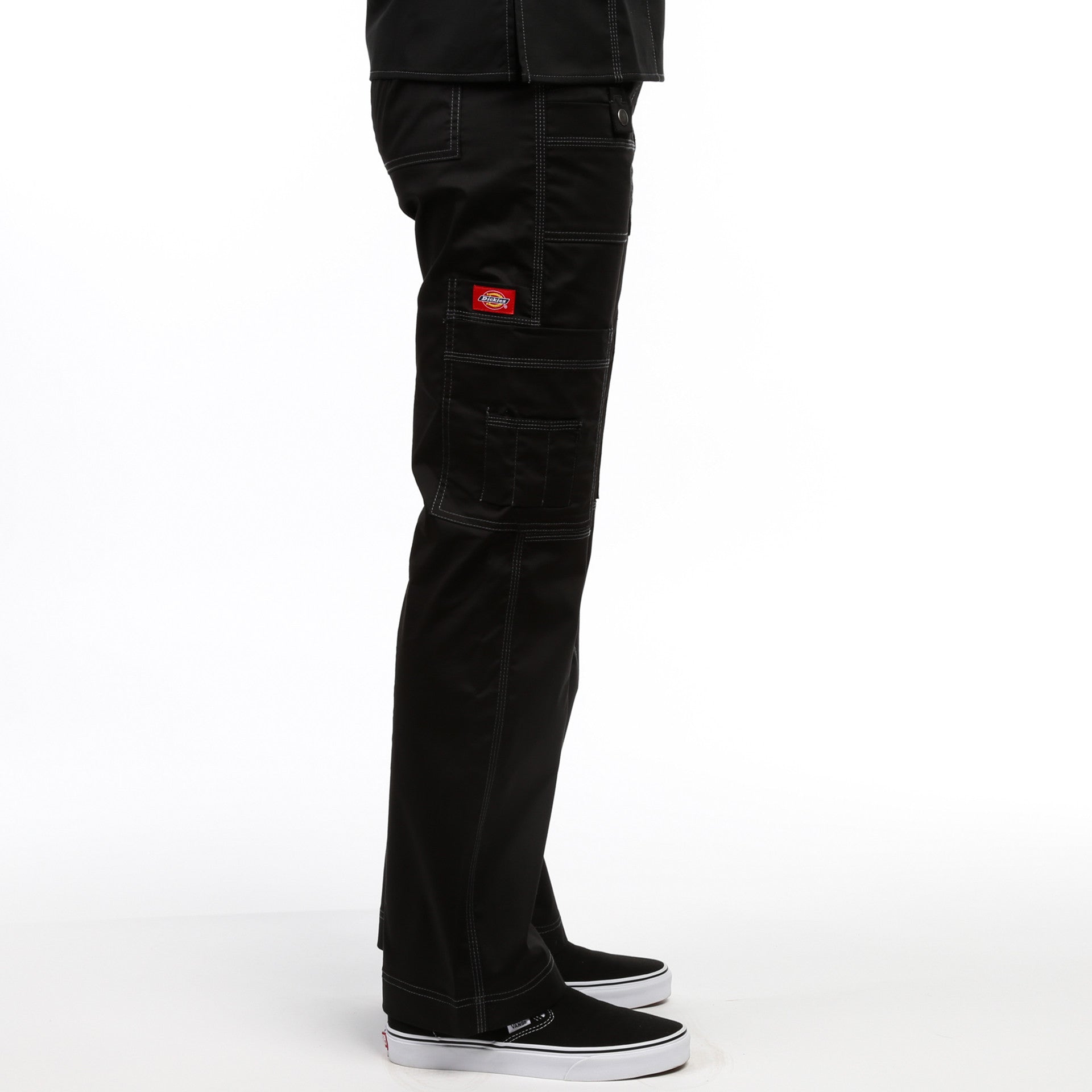 Dickies black cargo pants with best sale white stitching