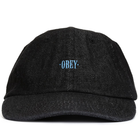 Obey Filton 6 Panel Hat - Black Denim
