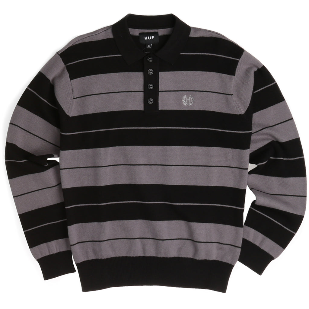 HUF Boyle L/S Rugby Polo - Black