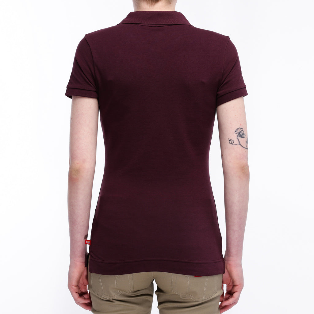 Dickies Womens Short Sleeve Polo - Burgundy