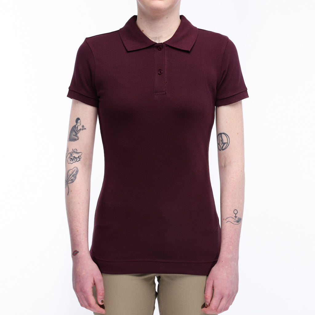 Dickies Womens Short Sleeve Polo - Burgundy
